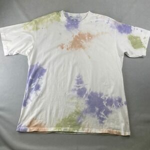 JOHN ELLIOTT T Shirt Mens 5/XXL White Multicolor Ink‎ Bloom Tie Dye Cotton Japan